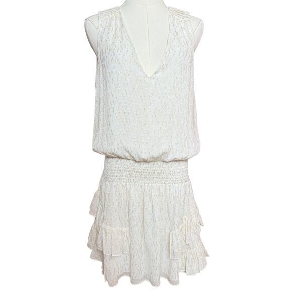 Ramy Brook Garrett Silk Blend Blouson Mini Dress Size M Sleeveless V Neckline - Picture 5 of 16